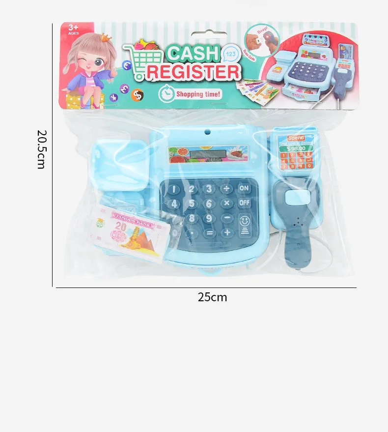 Mini Simulation Scanning Card Supermarket Cash Register Toys Interactive Children Plastic Cash Register Shopping Play House Toys