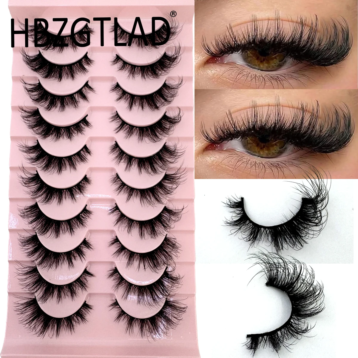 HBZGTLAD Neu 10 Paar Natürliche Künstliche Wimpern Lange 3D Nerzwimpern für Make-up und Wimpernverlängerung
