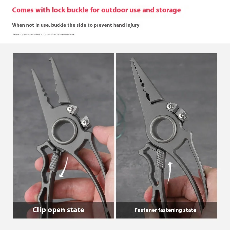 Titanium Alloy Multi-functional Lure Fishing Pliers - Rust-resistant, Locking, Line-cutting Fishing Tool, Fishing Accessories