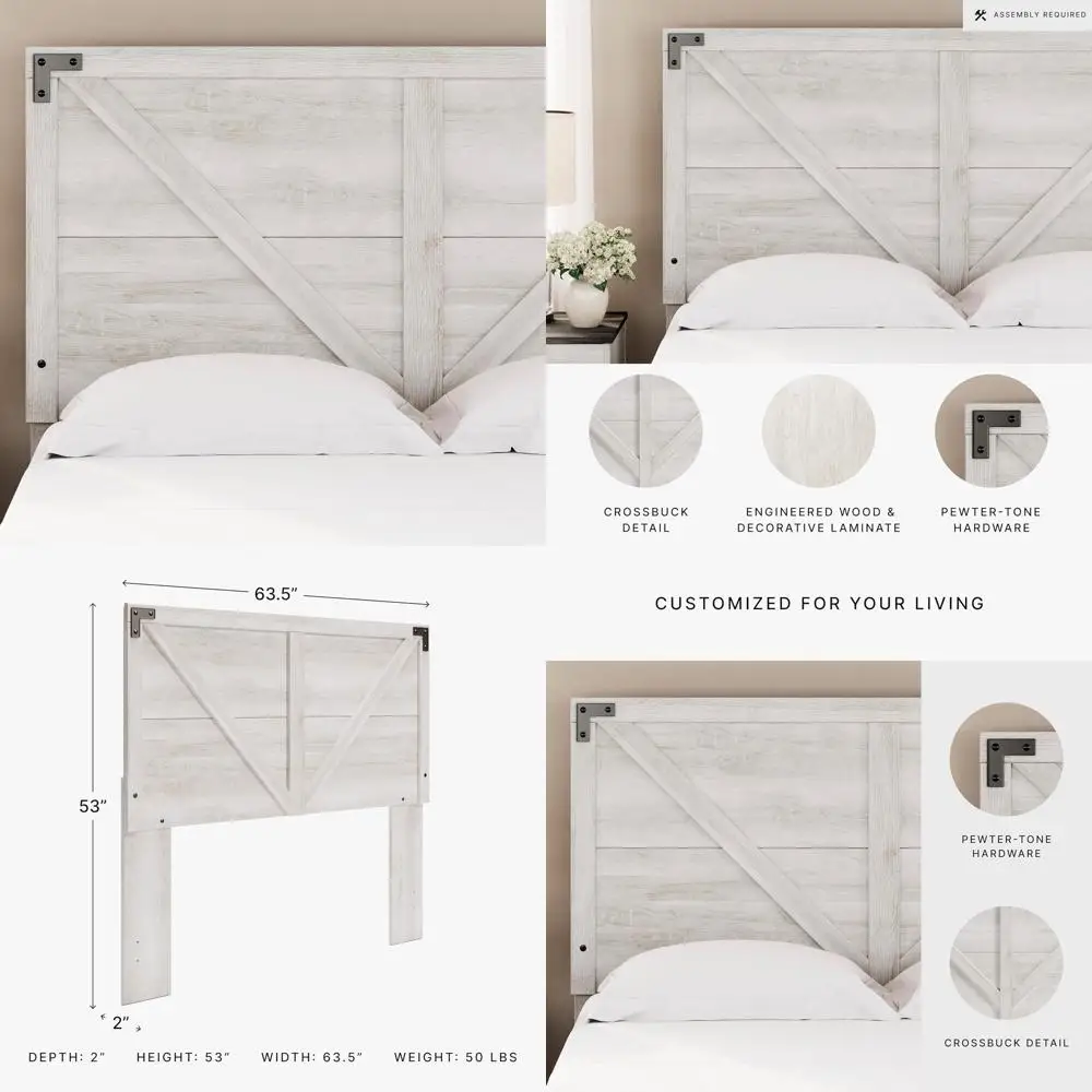 

Кровать размера Queen-size из массива дерева с отделкой под белую стирку в стиле Армхаус