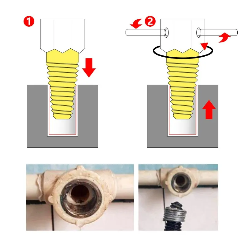 XCAN-Extractor de tornillos antideslizante para tuberías, herramientas de reparación de roscas de tubería, broca, 1/2 \'\', 3/4\'\'