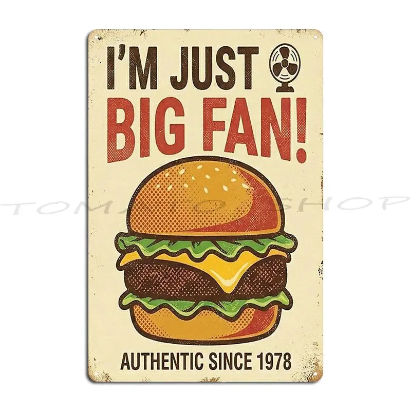 Vintage Burger Joint Retro Metal Sign Wall Decor Cave Wall Mural Party Character Tin Sign Poster
