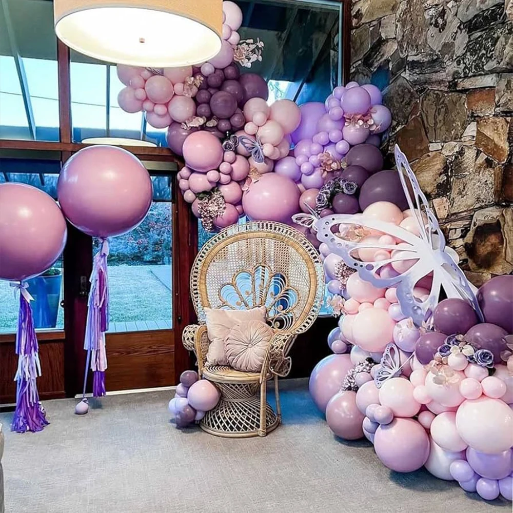 10/20/30pcs 보라색 라텍스 풍선 바이올렛 라일락 보라색 파스텔 풍선 결혼 기념일 생일 파티 장식 글로브