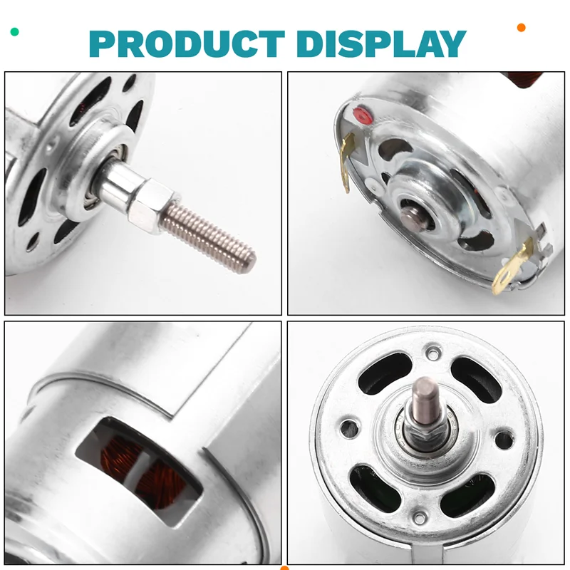 

ABUL-5Pcs 755 DC Motor For Weed Trimmer 21V Grass Cutter Motor With Long Shaft For Efficient Weed Cutting And Trimming