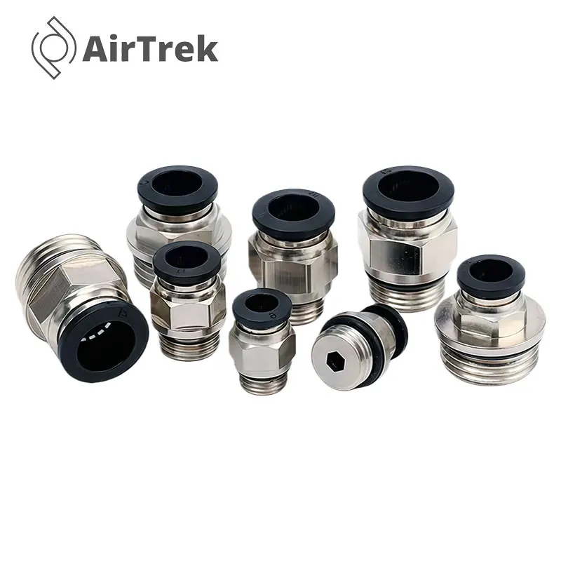 Quick Connect PC BSPP Fitting 4/6/8/10/12mm Tube with G1/8 G1/4 G3/8 Thread, 1/10/20 Pcs for Air Water Tools