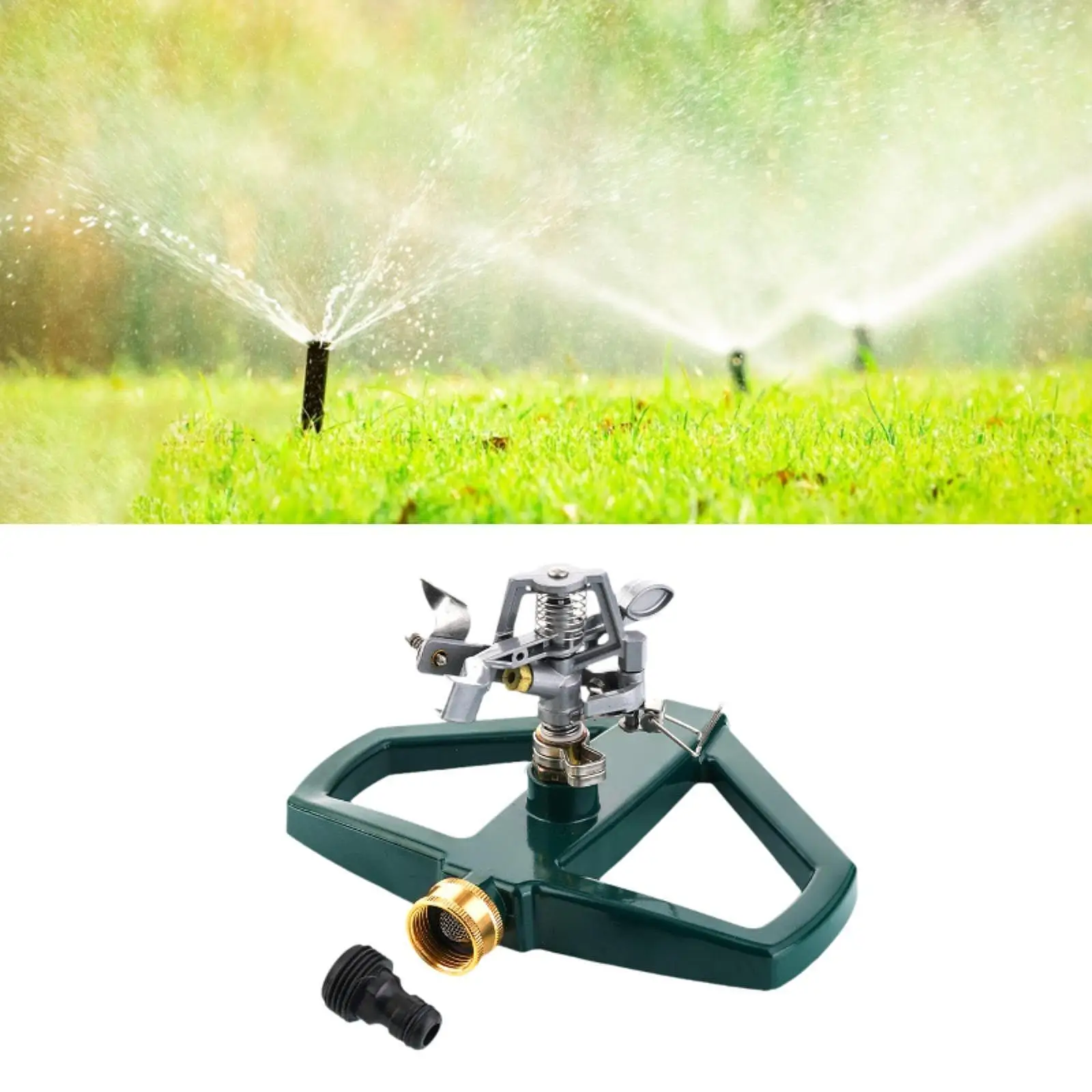 360 degree rotating automatic watering metal base Garden Water Hose Sprinkler Irrigation System Pulling Impact Sprinkler