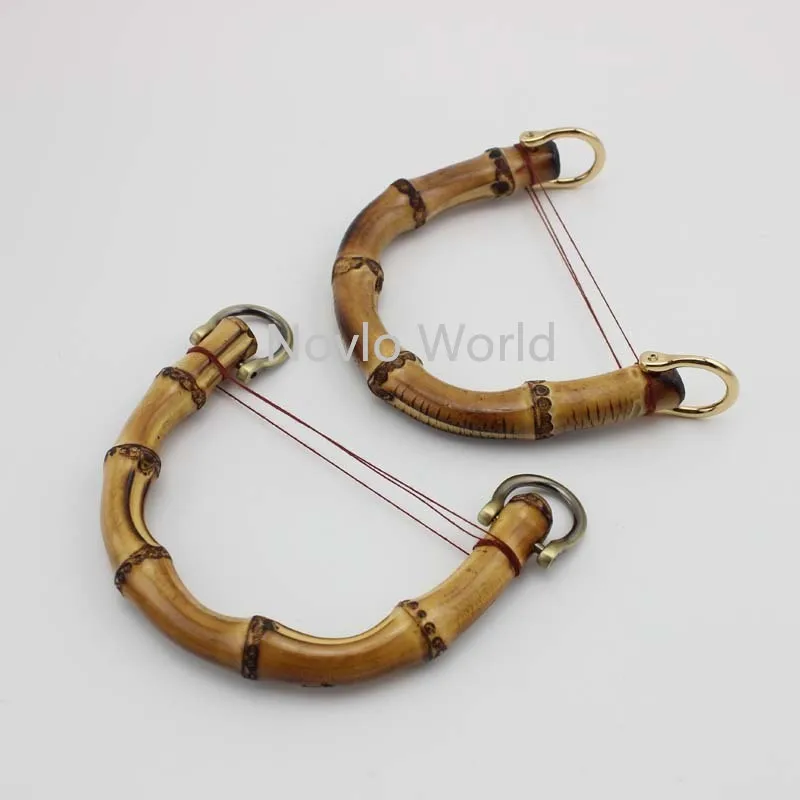 Asas de bambú Natural para reemplazo de bolsos, tamaño pequeño, 10x9cm, retro, hecho a mano, 2-10-20 piezas
