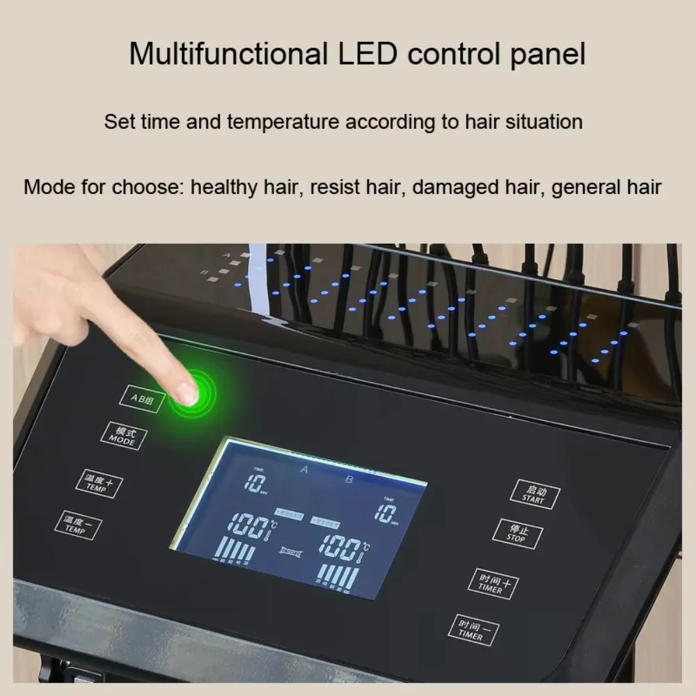 Digital Hair Perm Machine LED Touch Screen 40pcs ABS Hair Rods Salon Use  24V 20-160C Temperature 0-60min
