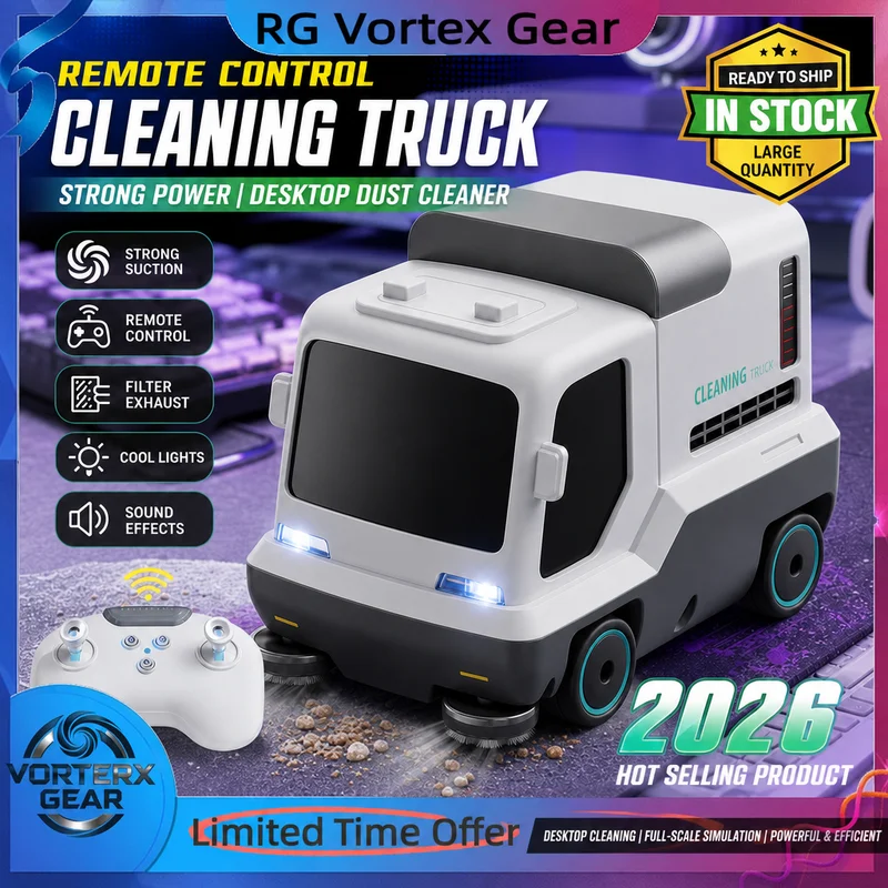 【in stock】Desktop Series Remote Control Vacuum Cleaner Decompression Cleaning Vehicle Sanitation Vehicle Boy's Birthday Toy