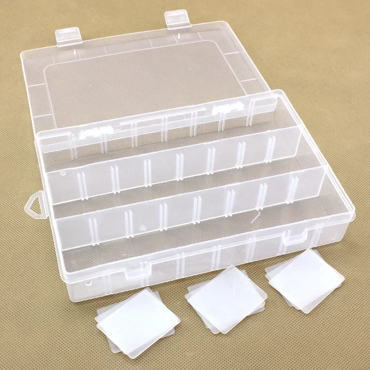 Versatile Rectangle Plastic Jewelry Organizer Box12 Removable Compartment StorageCaseJewelryEarringBead Craft Display Container