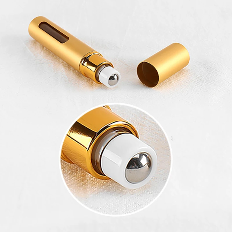 1Piece 10ml Stainless Steel Roller Ball Bottle For Essential Oil Travel Portable Mini Roll-On Bottle Cosmetic Container