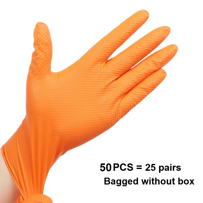 Robuuste wegwerp nitrilhandschoenen 8Mil extra dikke monteurhandschoen met getextureerde grip Antislip veiligheidswerkhandschoenen - afbeelding 1