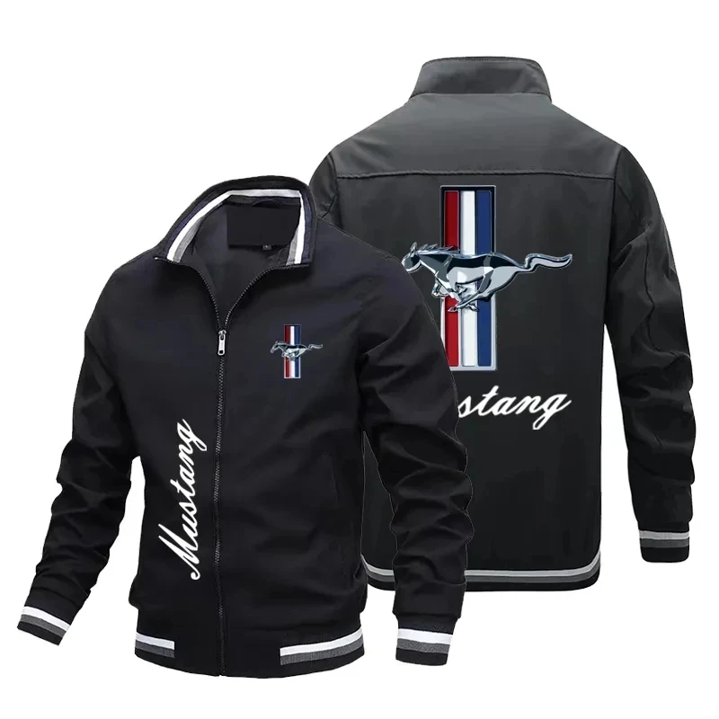 Veste à emblème imprimé Ford Mustang, vêtement d\'extérieur décontracté, coupe-vent, à la mode, collection printemps et automne 2023, pour hommes