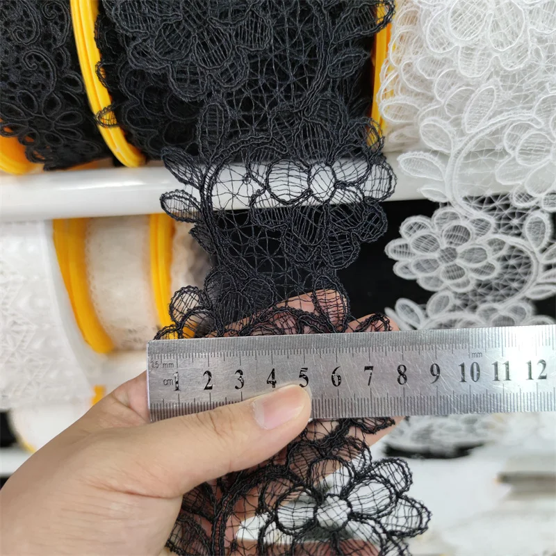 Black White Organza Lace Sewing For Dress Skirt Cloth Diy Sewing Garment Accessories Decorative Lace Ribbon