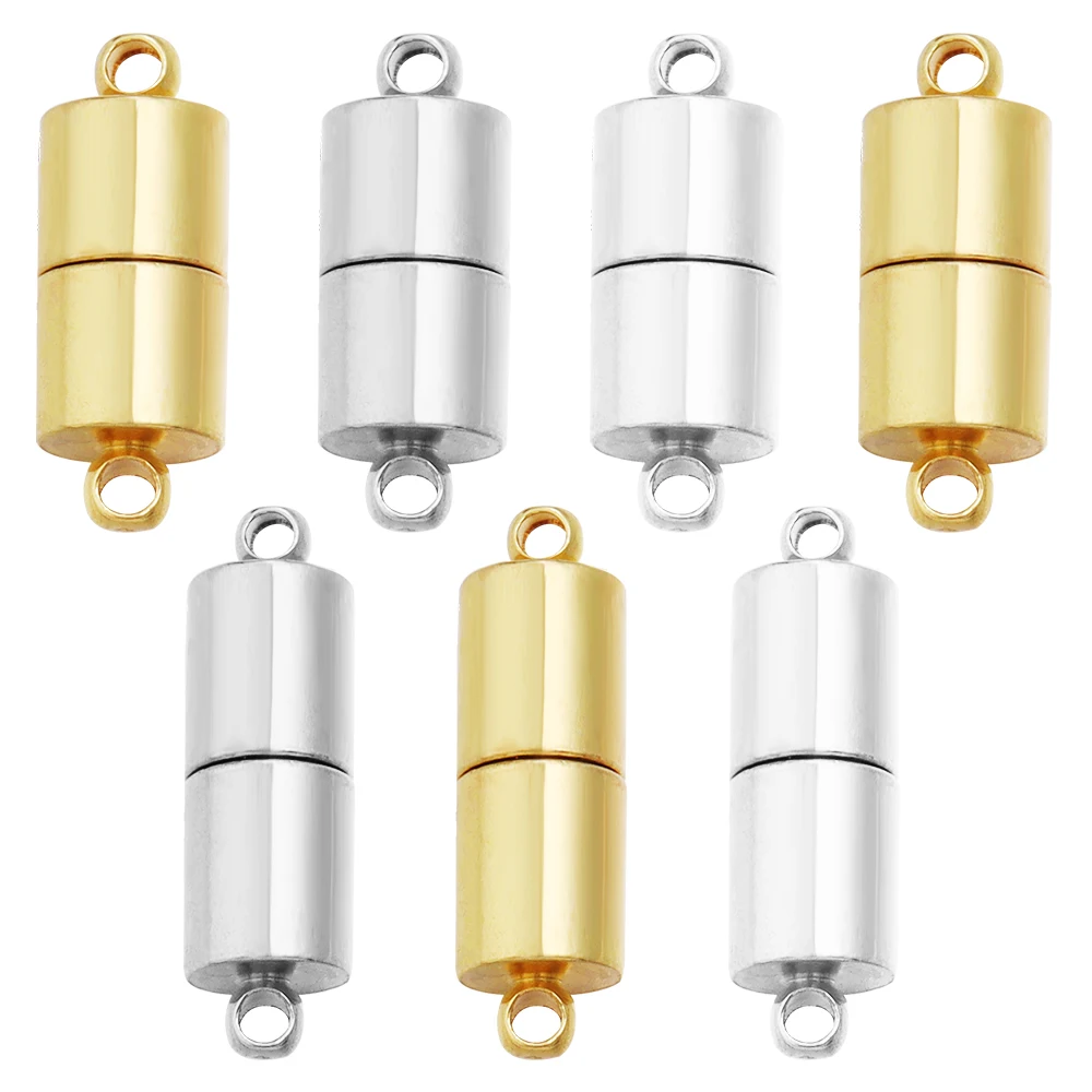 10pcs Strong Magnetic Clasps Copper Cylinder Magnet End Clasp Connectors For DIY Jewelry Making Bracelets Necklace JJ3781