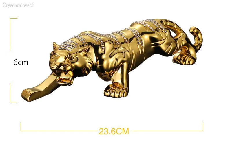 Chinese style metal Tiger model Wealth success Decoration Home Office Tabletop Ornaments Car accessories