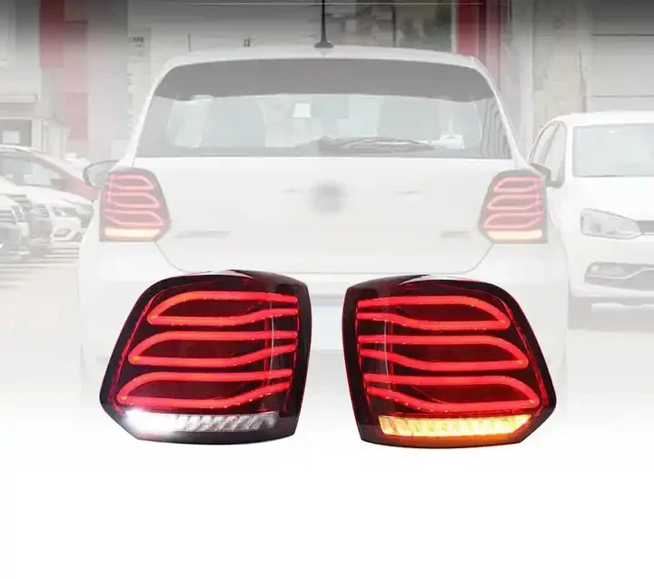 The New Listing Car Tail lights For VW Polo 2011-2017 LED DRL Running lights Fog lights