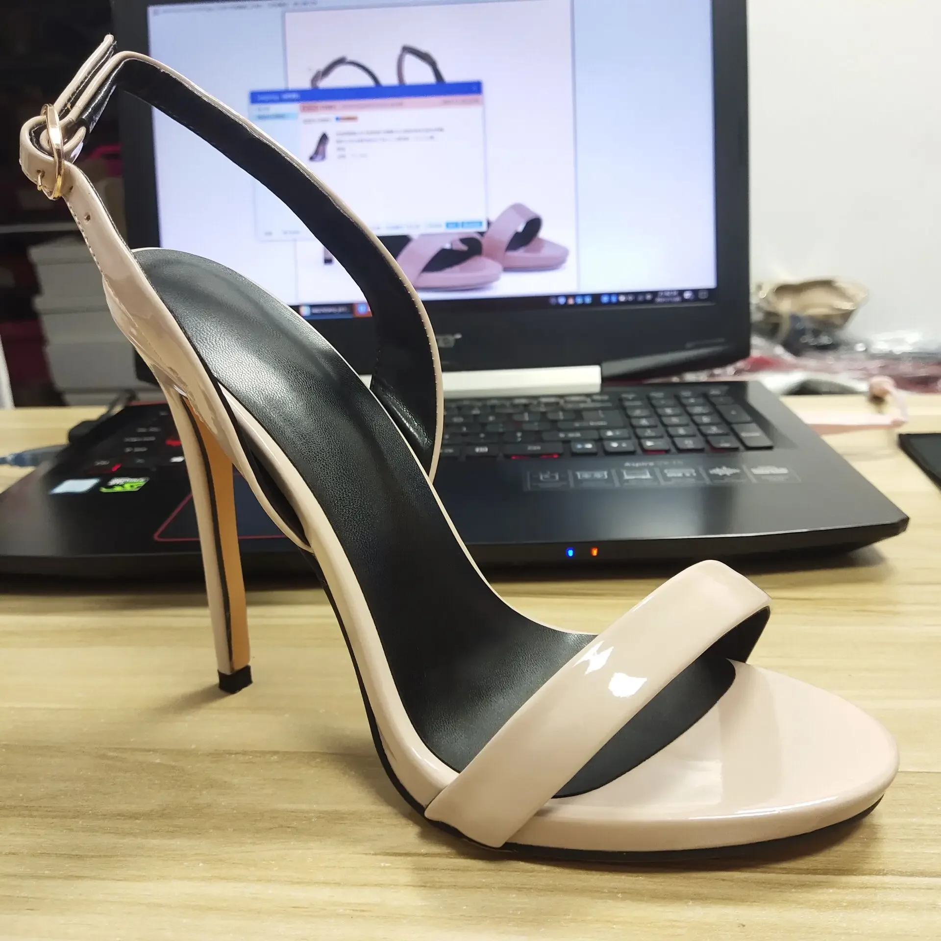 【Measure your feet length before order】Women High Heel Strappy Sandal Sexy Evening Party Dress Shoes Fashion Lady Sandals F-SL-1