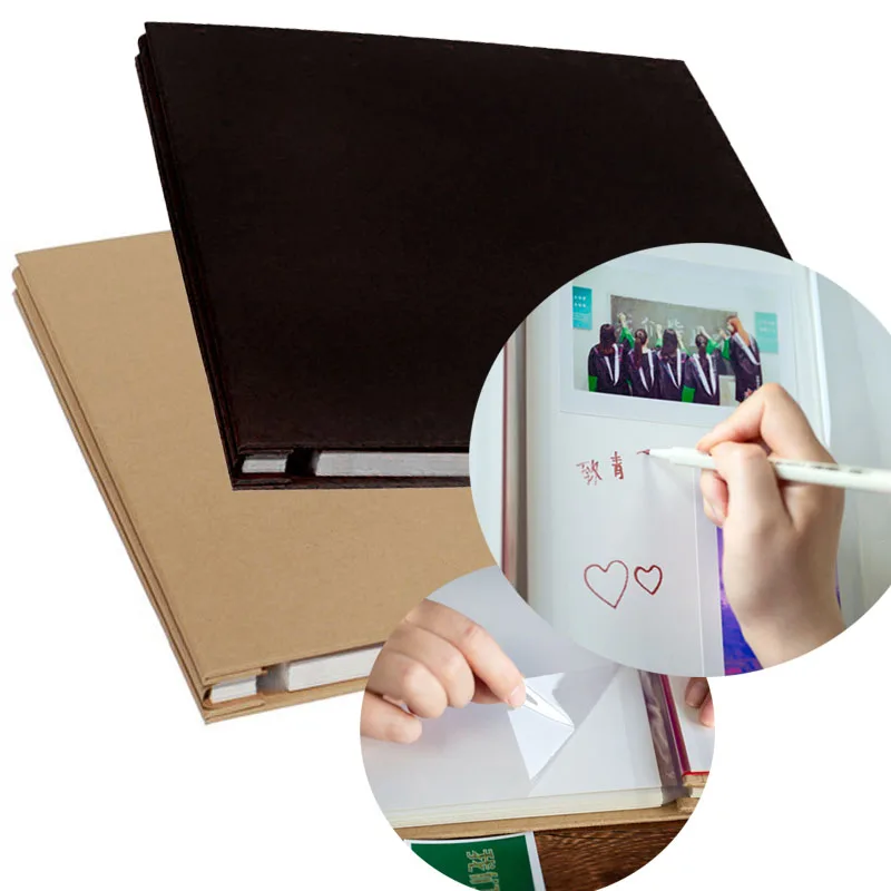 16/18 Inch Large-book Coated Photo Album Kraft Paper Cover Hand-paste DIY Creation Memorial Book