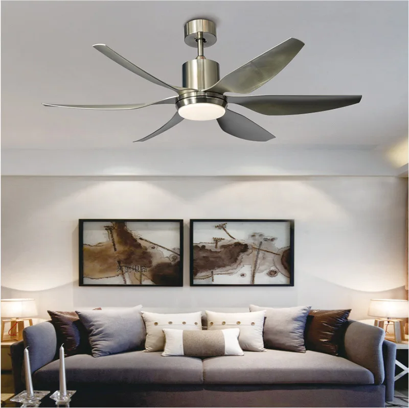 66 inch Nordic large country industrial wind ceiling fan LED light DC American retro remote restaurant living room ceiling fans