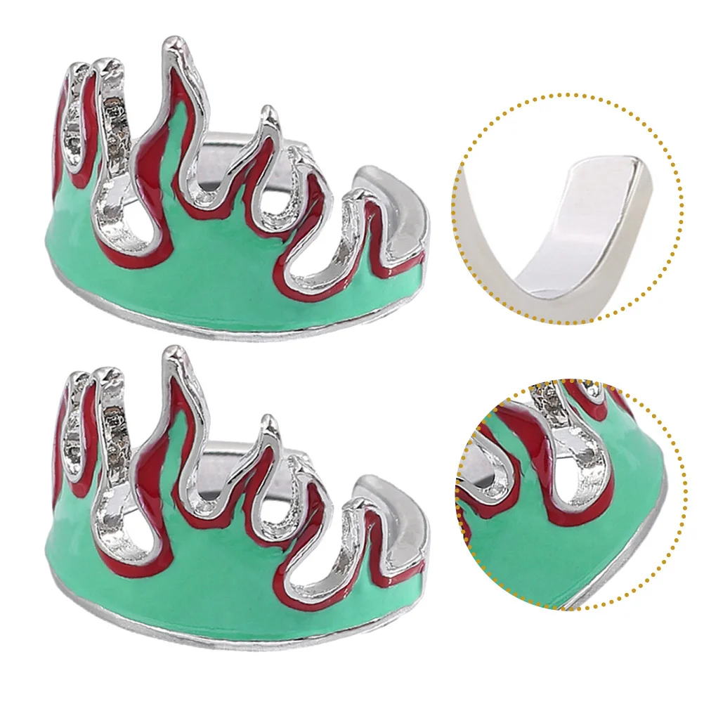 

2Pcs Flame Adjustable Open Finger Ring Jewelry for Women Men Stylish Ring Decoration Everyday Wear Metal Rings for Women