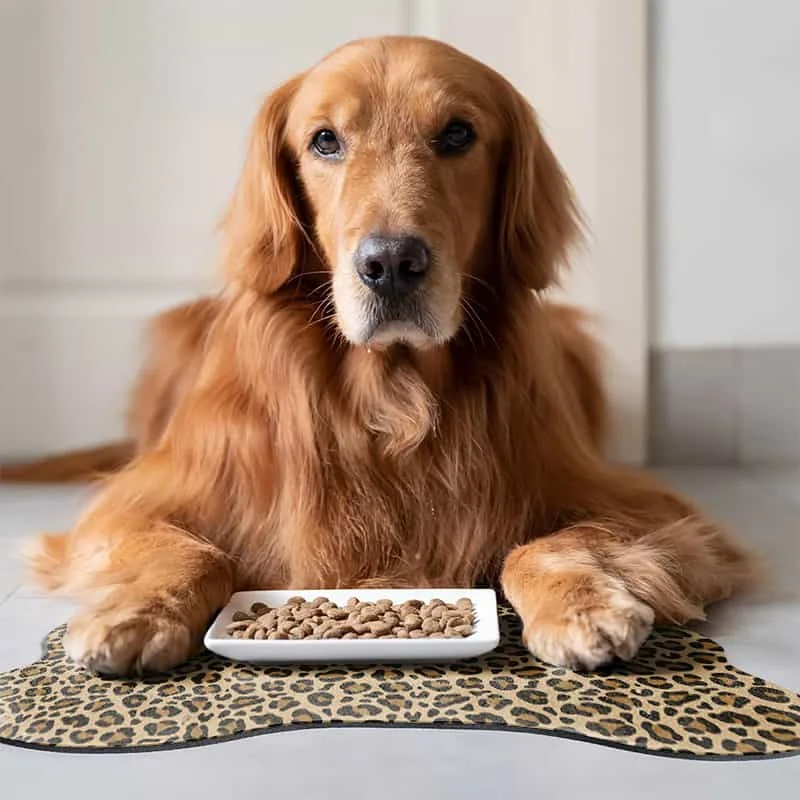 Pet Alien Shaped Feeding Mat Leopard Bone Design Pet Alien Mat, Suitable for Cat And Dog Feeding Area, And Easy to Clean