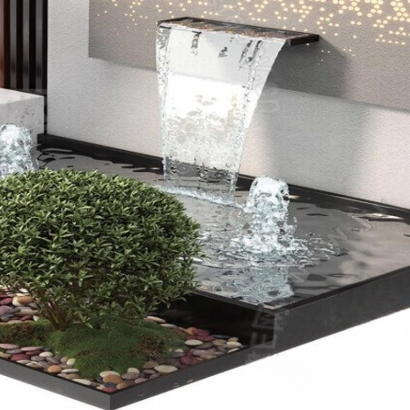 304 الفولاذ المقاوم للصدأ فناء بركة السمك شلال المخرج شلال المسايل جدار المناظر الطبيعية جدار المياه #3