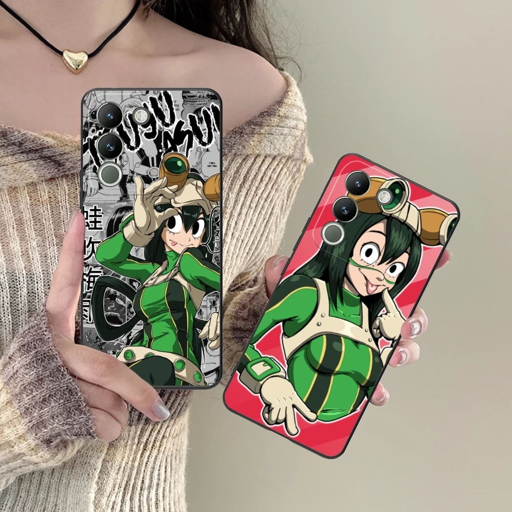 Черный мягкий чехол для телефона Hero Tsuyu Asui Передняя Задняя крышка для VIVO Y95 Y93 Y31 Y20 V19 V17 V15 Pro X60 NEX