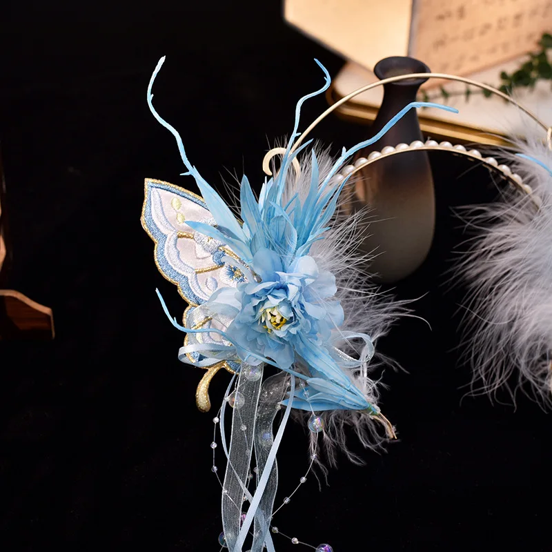 Long Tassel Headbands Hairband Chinese Hanfu Hair Accessories Tassel Fake Earrings Hairband Women Girls Hair Accessories