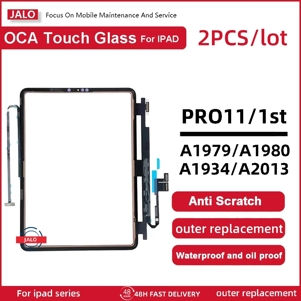 

2PCS/LOT Touch Glass+OCA for iPad PRO 11inch 1 2 3 4 5 touch screen A1980 A2228 Touch Panel Digitizer Front Glass Replacement