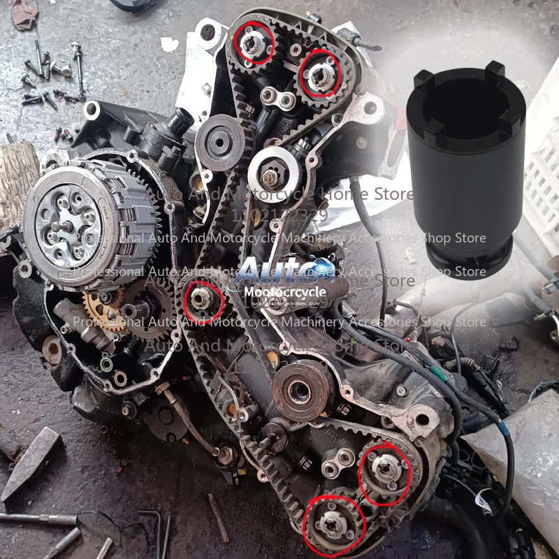 For Ducati V4 Monster Engine Camshaft Crankshaft Pulley Screw Nut Removal Special Sleeve Tool 2