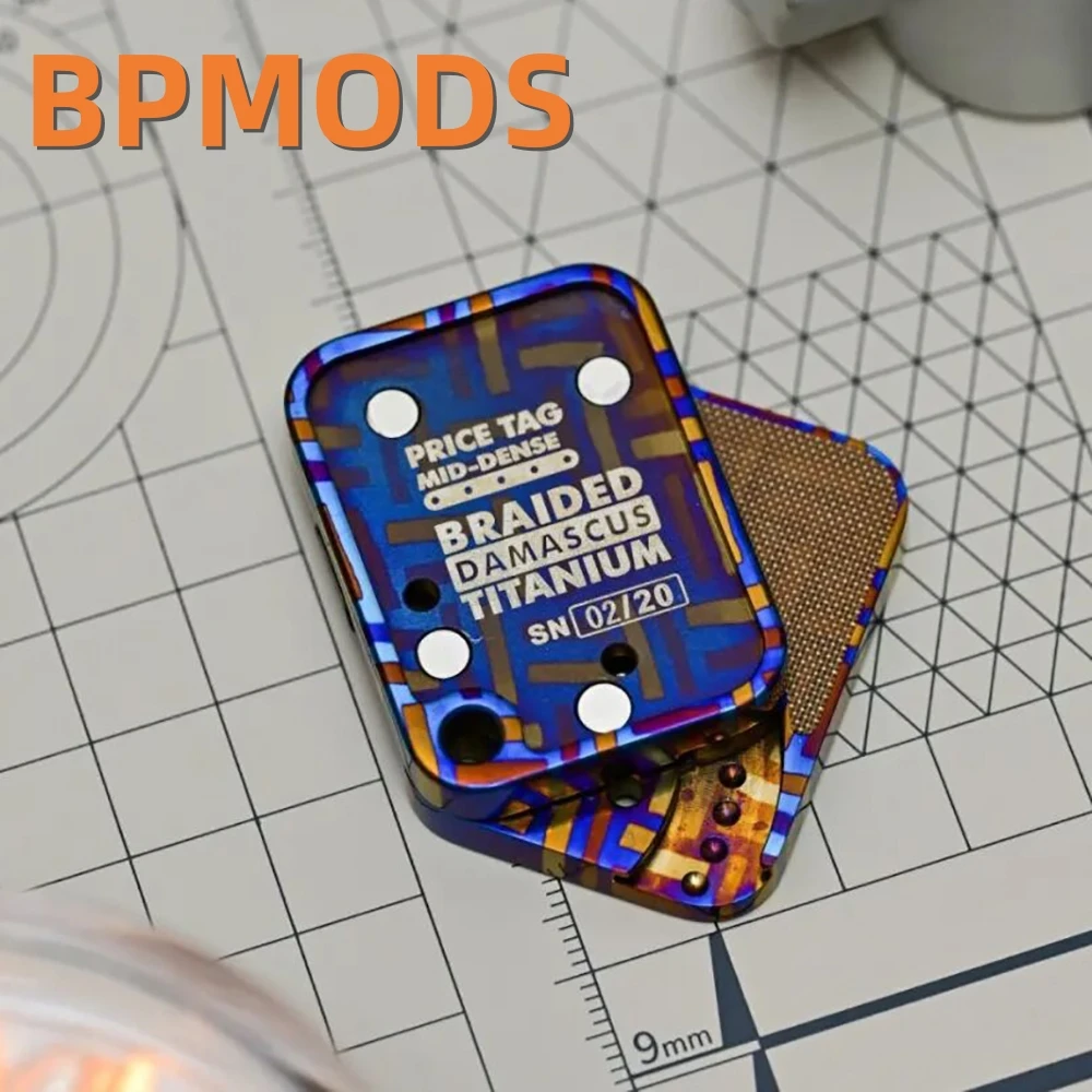 BPMODS EDC Timascus Nine Palaces Fidget Slider Price Tag Push Slider Stress Relief Toy Fidget Toys Adults Anxiety Relief Gadgets