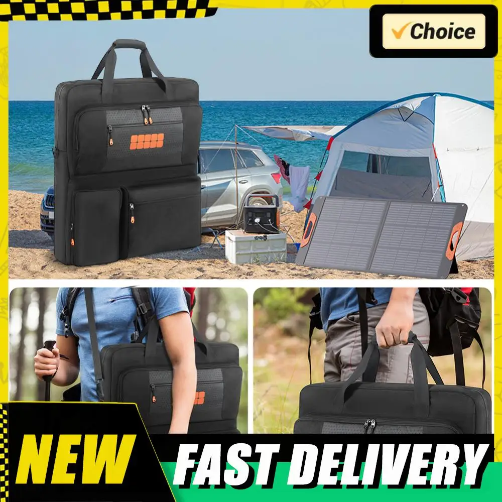 

Solar Panel Storage Bags with Shoulder Straps Padded Travel Solar Panel Organizer Multi-Pocket for Bifacial/ZOUPW 100W 200w 220w