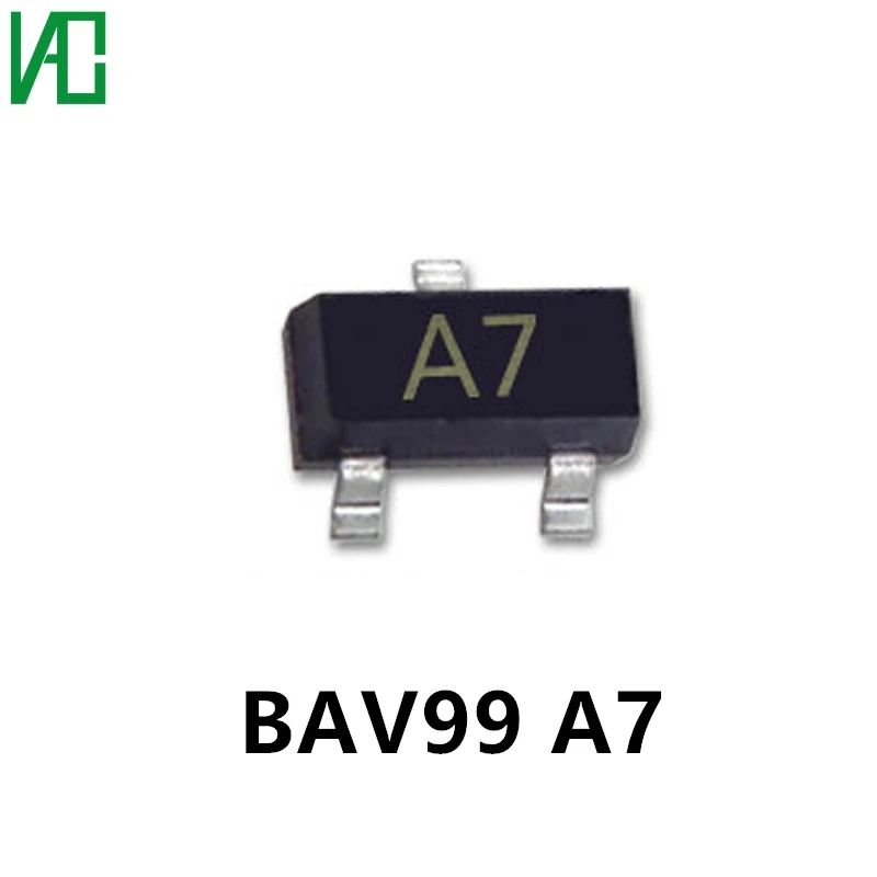 50Pcs Kit Transistor Kit BAV99 A7 Sot-23 BAV99LT1G BAV99LT 0.2A 70V SOT23 Smd In Sctock