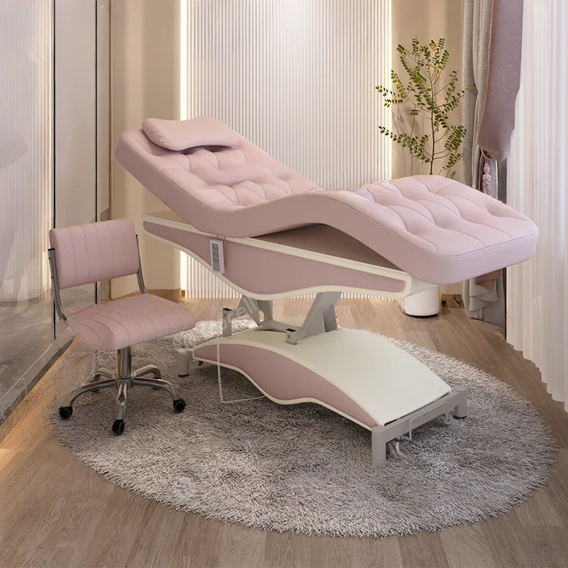 Luxury Modern Pink Massage Table Cosmetic Spa Bed Electric 4 Motor Facial Chair Beauty Salon Lash Bed for Sale