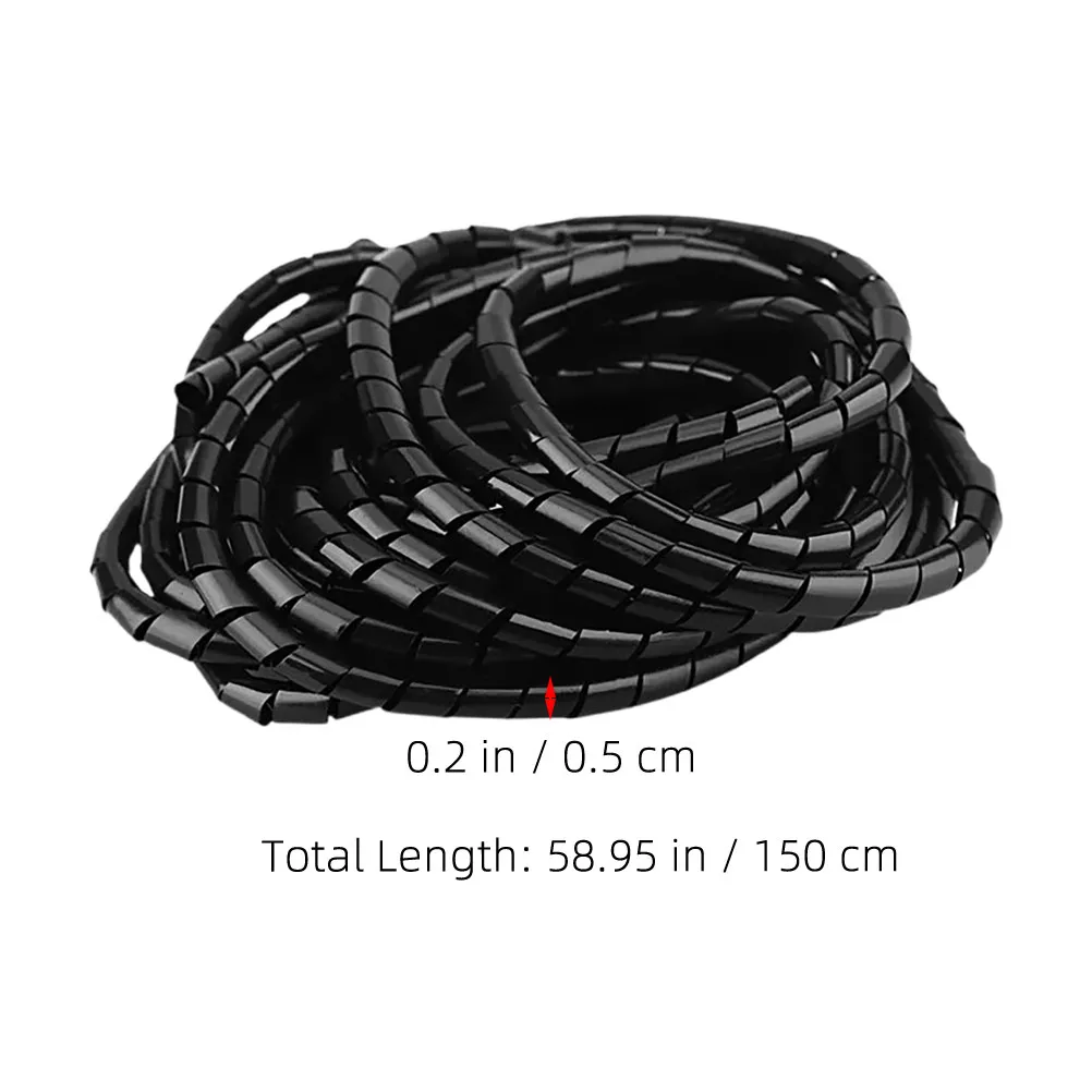 2Pcs Insulated Spiral Cable Sleeves Flexible Wire Organizer for Desk Clutter Free Charging Cord Protection Cable Management Tube