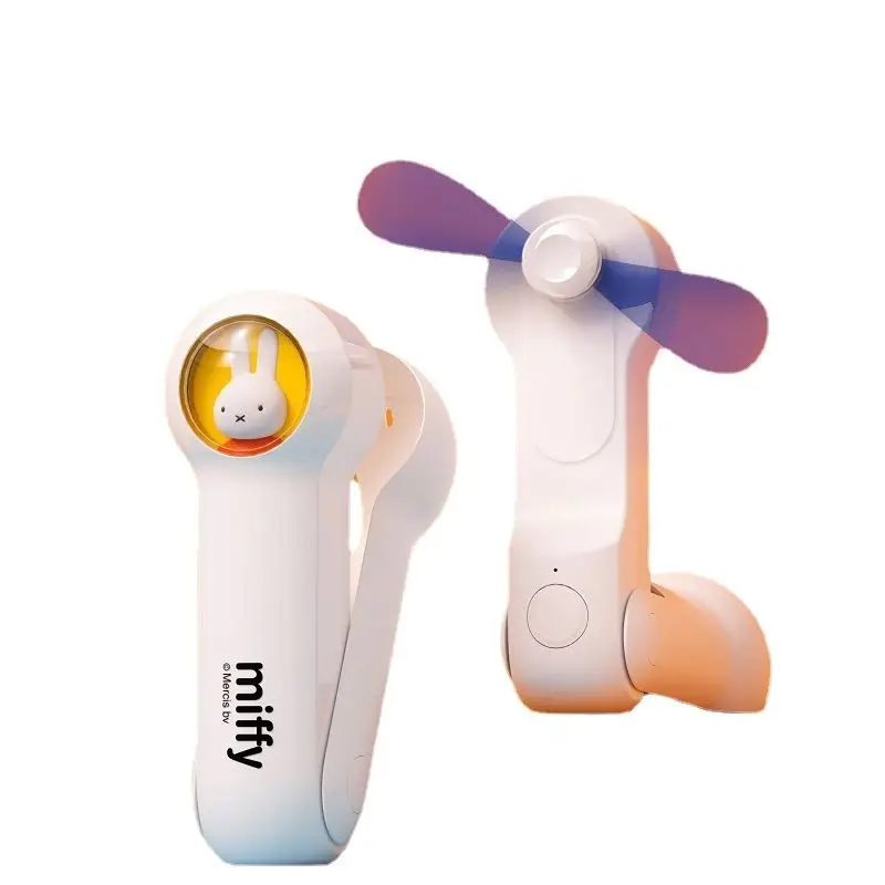 Creative Miffy Bunny Unisex New Cute Cartoon Pattern Portable Handheld Rechargeable Fan, Trendy Personalized Gadget Holiday Gift view 6