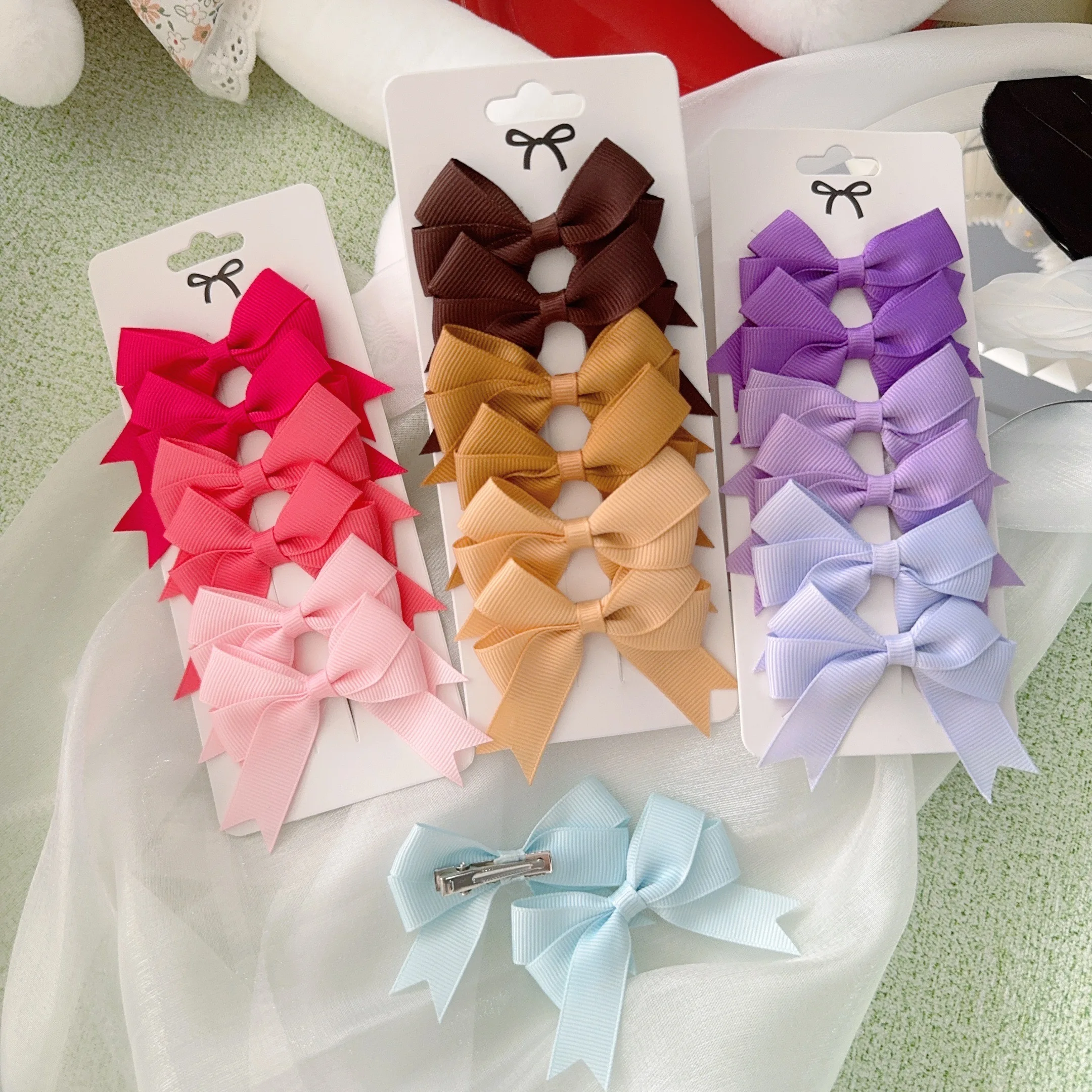 6 stili 6 pezzi fiocchi per capelli set ragazze principessa bowknot forcine con fermaglio per capelli mollette neonati bambini piccoli accessori per