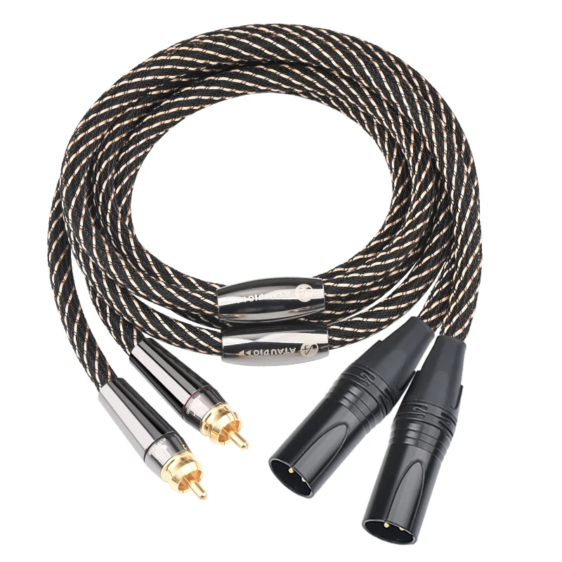 HIFI 2RCA do 2XLR kabel Audio 6N OFC 3Pin XLR żeński do RCA męski kabel do wzmacniacza głośnikowego mikser kabel krosowy