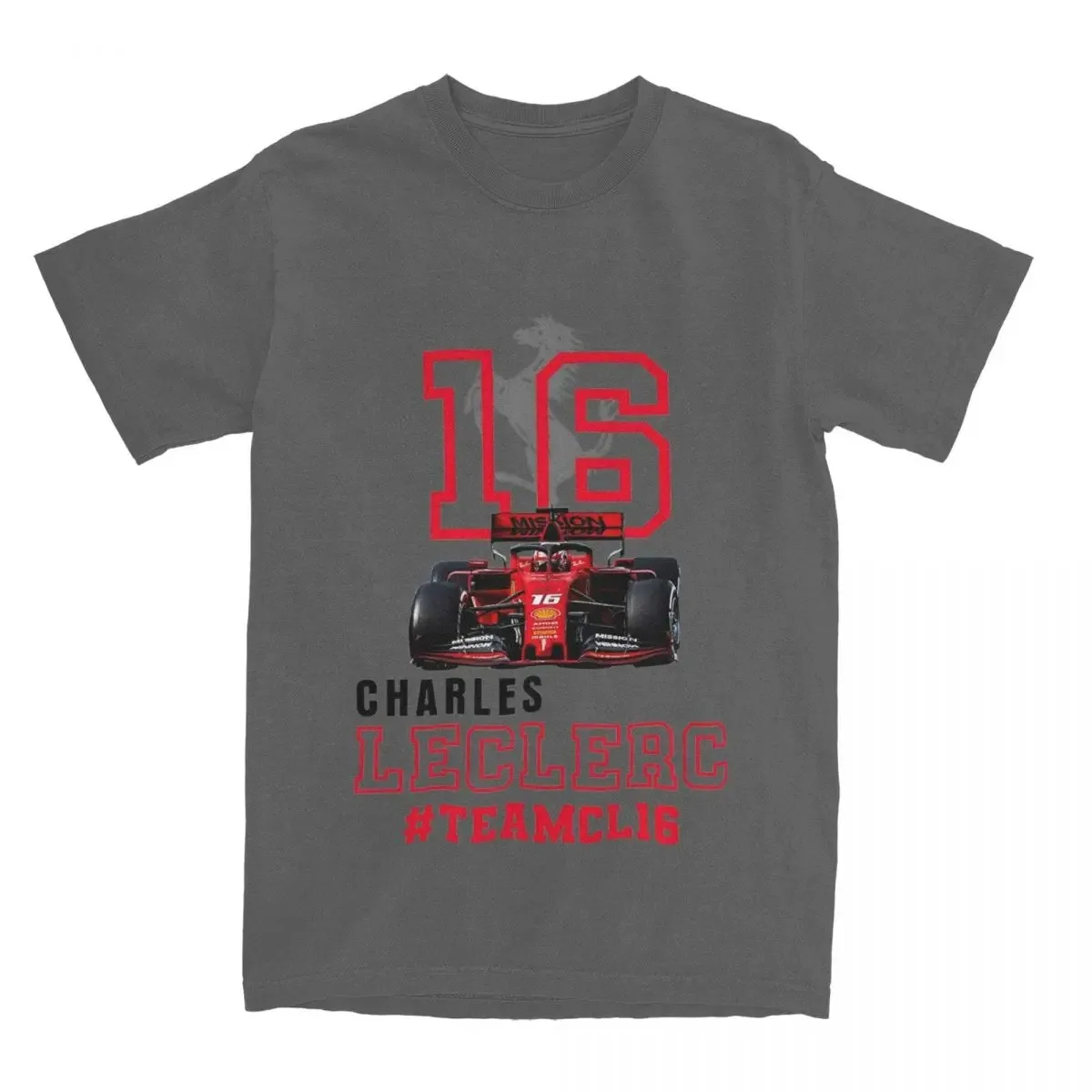 Men Women Charles Leclerc F1 Racer Graphic T Shirt Apparel Novelty 100% Cotton Car Racing T Shirts Tee Clothing Classic