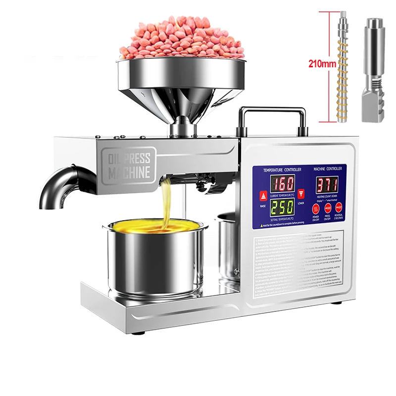 Smart Home Stainless Steel Oil Press B03S Digital Temperature Control Panel Peanut Coconut Flaxseed Energy-Saving Oil Press