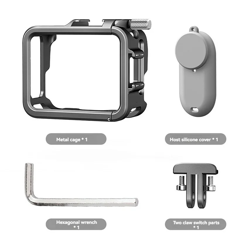 1 PC โลหะกรงกรอบป้องกันรองเท้าเย็น + ป้องกัน + อะแดปเตอร์ + ประแจสําหรับ Insta360 GO3S/GO3 กีฬากล้องอุปกรณ์เสริม