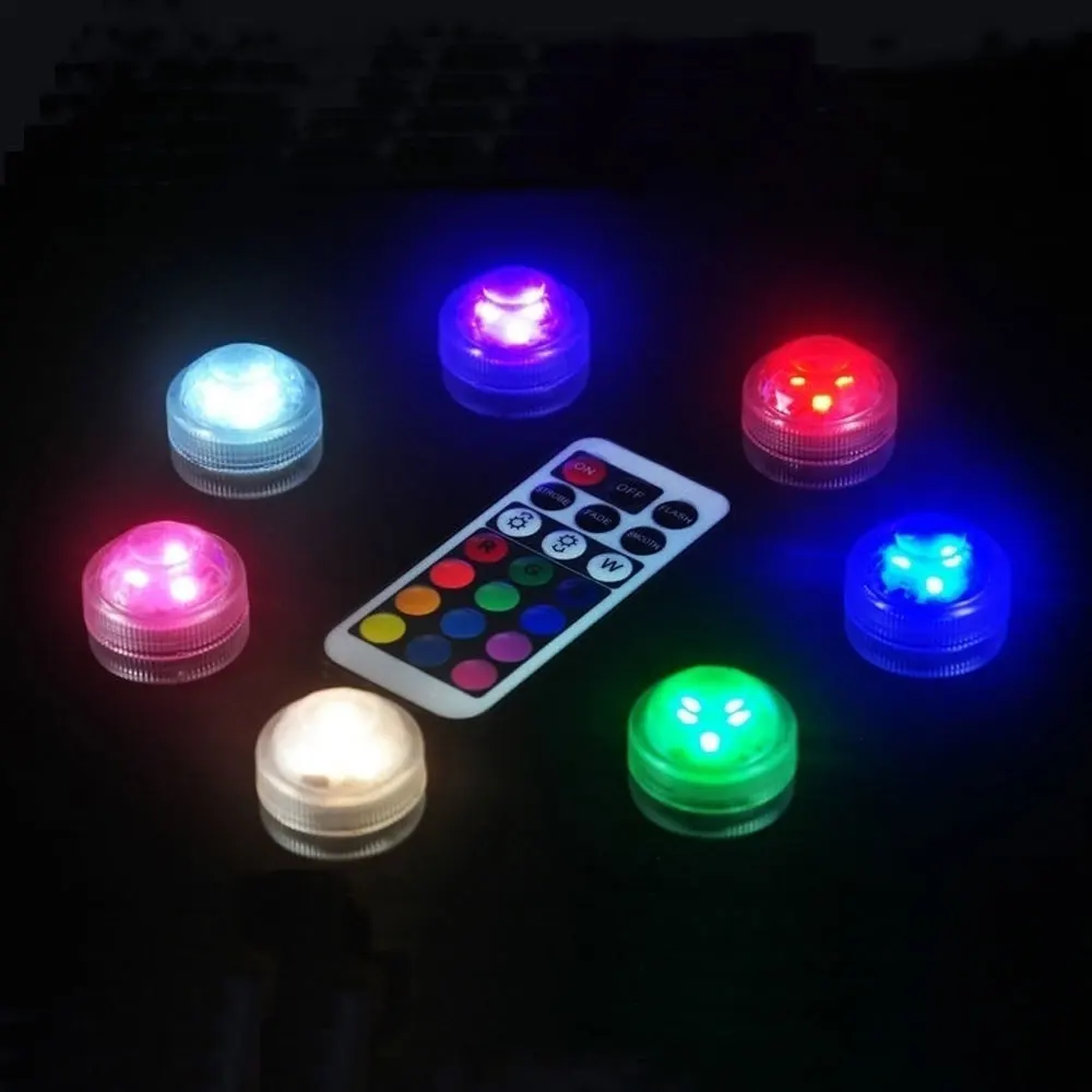 Luz LED subacuática para piscina, luces sumergibles RGB impermeables IP68 para pecera, estanque, decoración de fiesta de boda