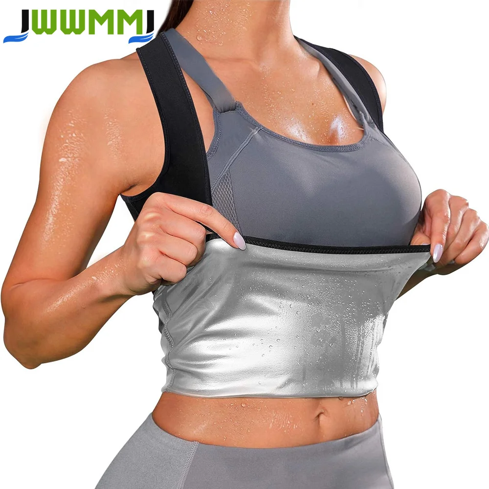 1Pcs Waist Trainer Sweat Vest for Women Sauna Suit Sweat Shirt Tank Top Body Shaper Workout Gym Exercise