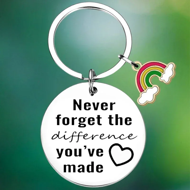 Never Forget The Difference You've Made Keychain Retirement Gifts Key Chain Pendant Coworker Leaving Gifts