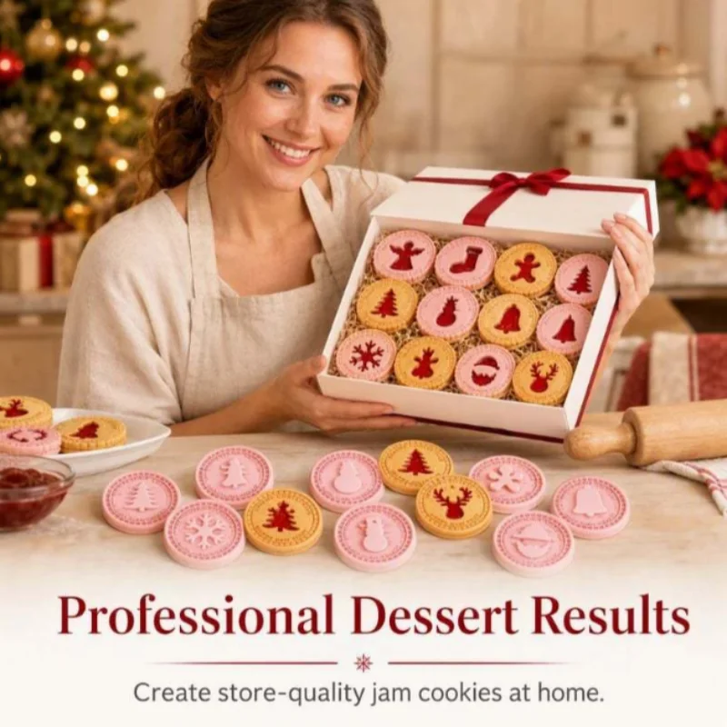 Christmas Decorations Christmas Cookie Cutters Set With 9 Festive Shapes Holiday Baking Grade Sponge Cake Pan For Yule Logs