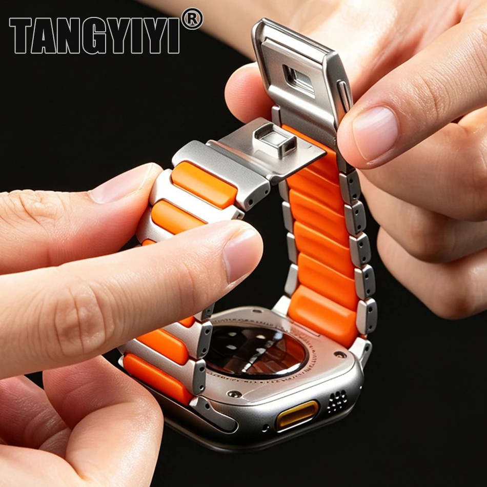 Correa Silicona Titanio Apple Watch