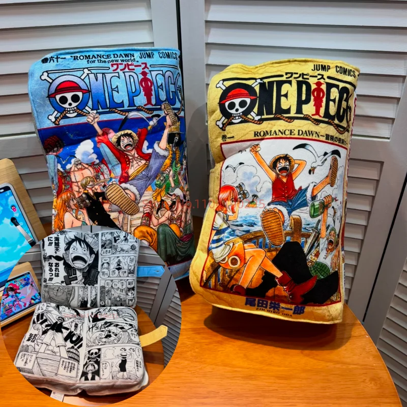 

One Piece Book Shaped Base Openable Plush Pillow Japan Limited Luffy Zoro Anime Themed Decorative Cushion Anime Doll Toys Gifts