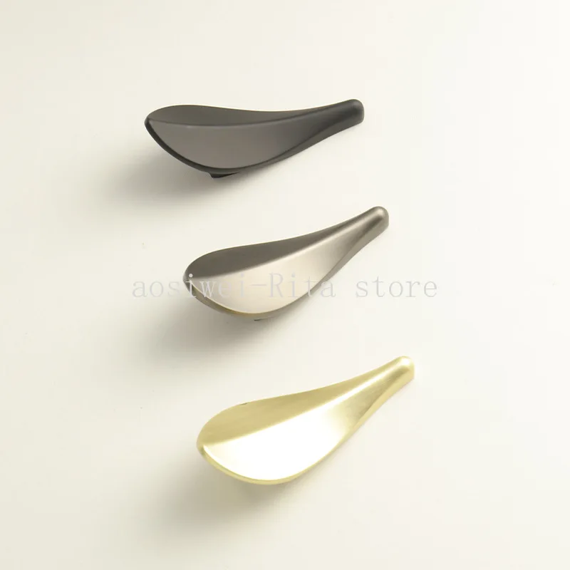 Furniture Hardware Modern Fashion Simple Leaf Handle Zinc Alloy Cabinet Door Cabinet Drawer Handle Cabinet Handle