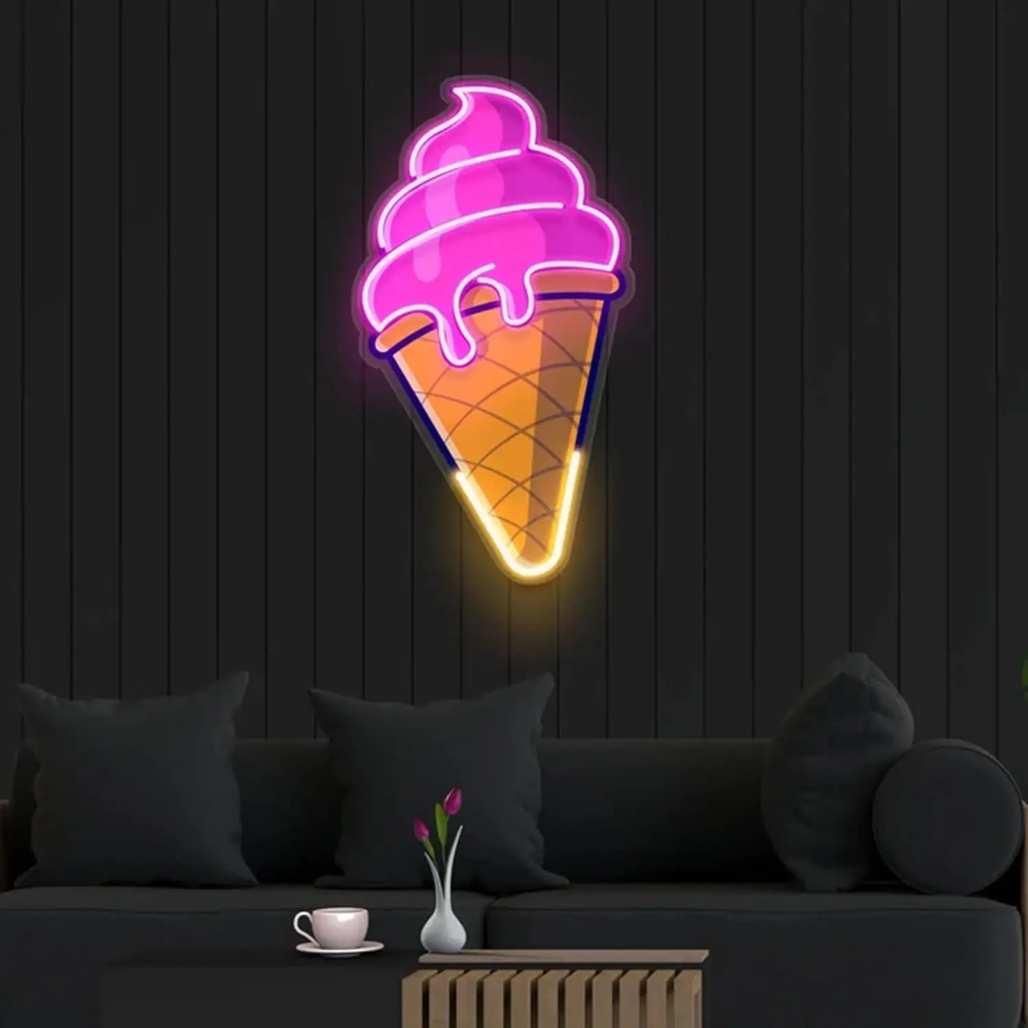 Lody Neon lody LED lampa neonowa biznesowy wystrój ścian do sklepu z lodami w barze rozmiar prezentów na przyjęcie: 42*24.4 cm